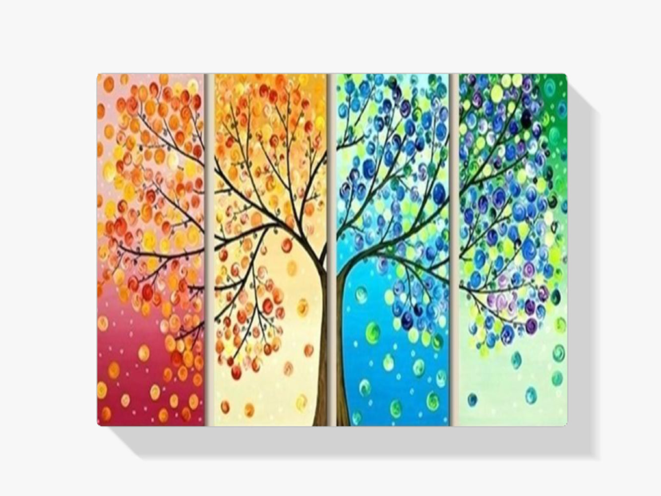 4 Saisonbäume | 4 Teile - Malen nach Zahlen