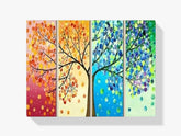4 Saisonbäume | 4 Teile - Malen nach Zahlen