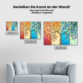 4 Saisonbäume | 4 Teile - Malen nach Zahlen