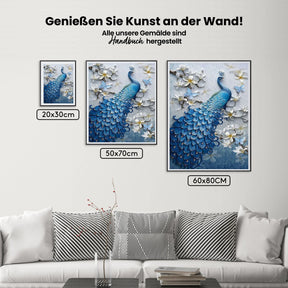 Blauer Pfau XL - Malen nach Zahlen