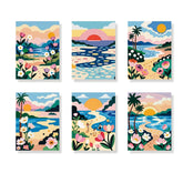 

Dipingere con i numeri - 6 mini dipinti | Tramonto dei fiori