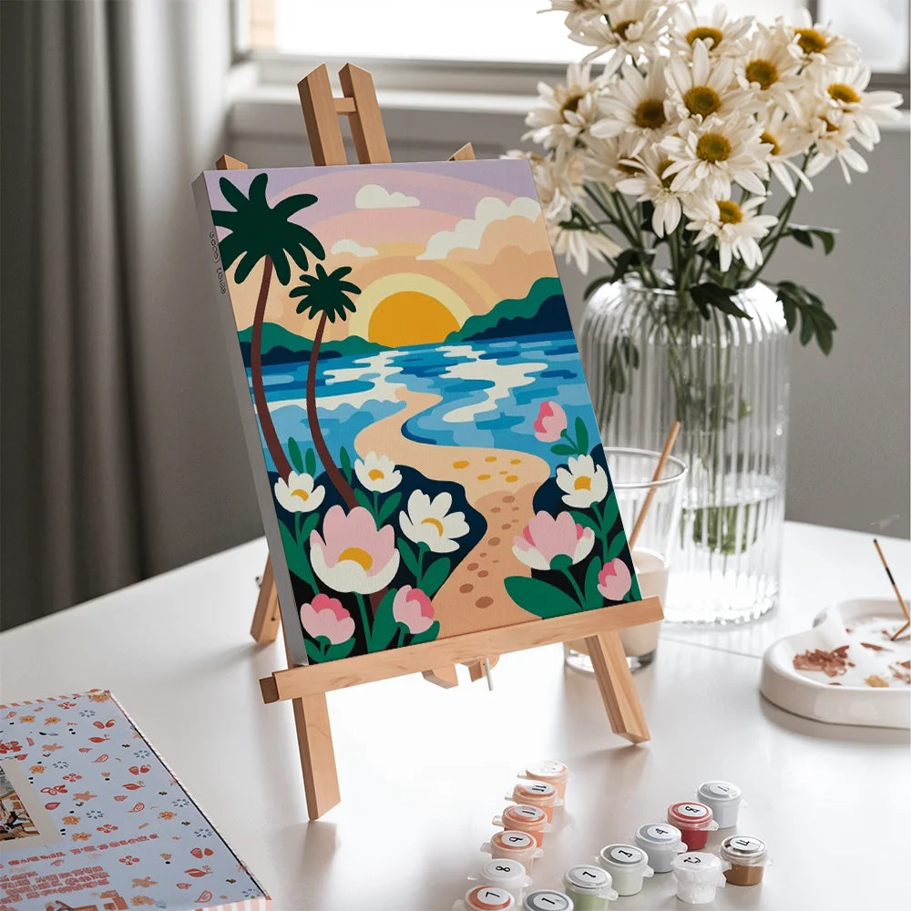 Dipingi con i numeri - 6 mini dipinti | Set di fiori di ciliegio