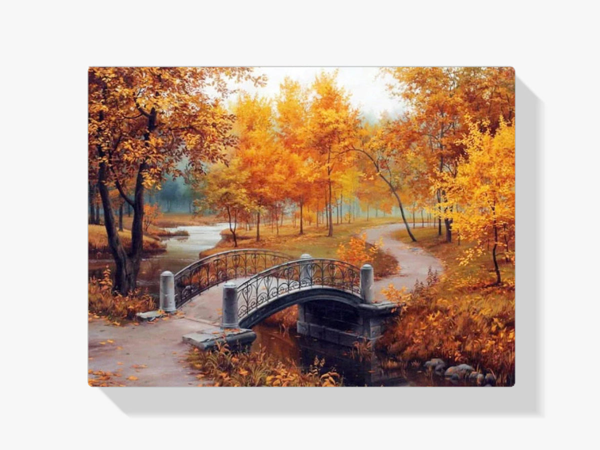 Brücke Im Wald - Malen nach Zahlen