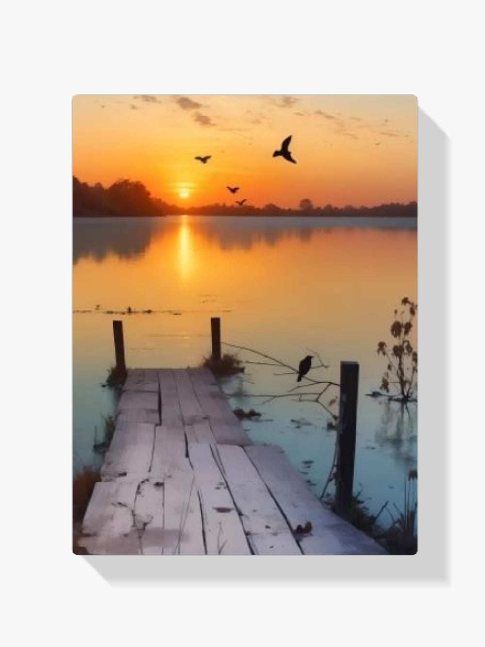 Brücke - Sonnenuntergang - Malen nach Zahlen