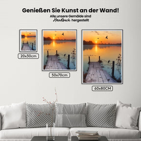 Brücke - Sonnenuntergang - Malen nach Zahlen