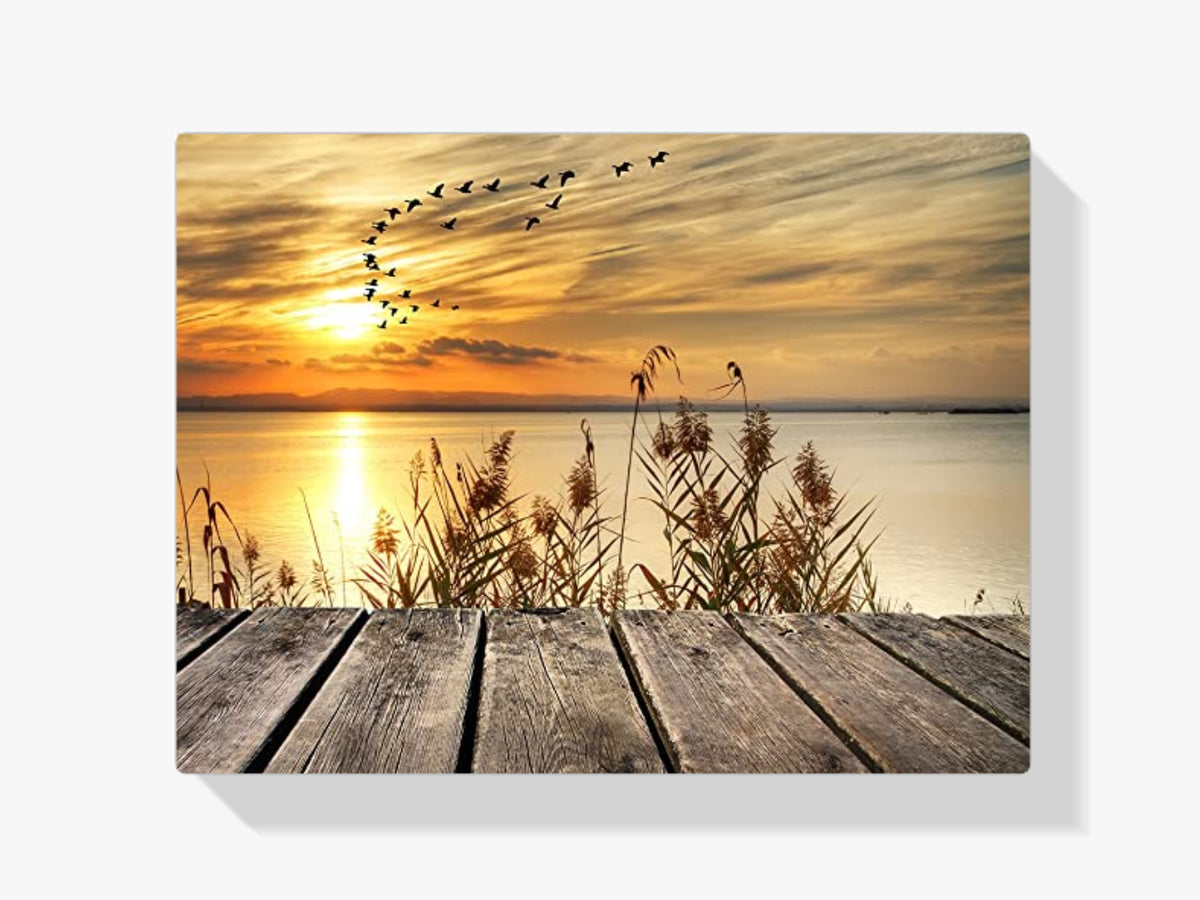 Brücke - Sonnenuntergang - Malen nach Zahlen