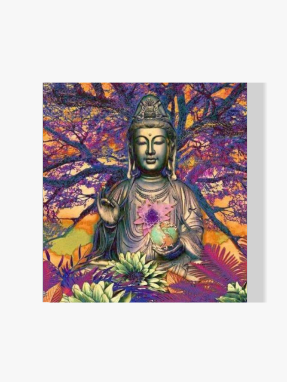 Buddha-Baum violett orange - Malen nach Zahlen