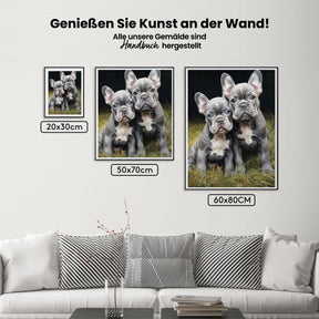 Bulldog Welpen - Malen nach Zahlen