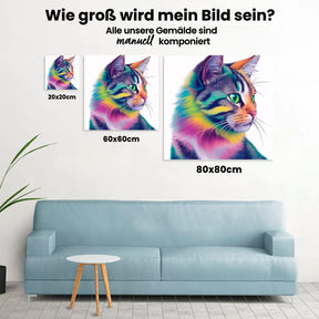 Bunte Katze - Malen nach Zahlen
