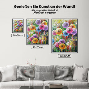 Bunte Löwenzähne - Malen nach Zahlen