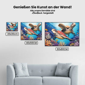 Bunte Schildkröten - Malen nach Zahlen