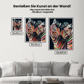 Bunte Zebras - Malen nach Zahlen