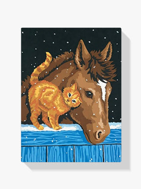 Das Fohlen und die Katze - Malen nach Zahlen