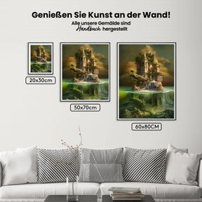 Das Schloss im Meer - Malen nach Zahlen