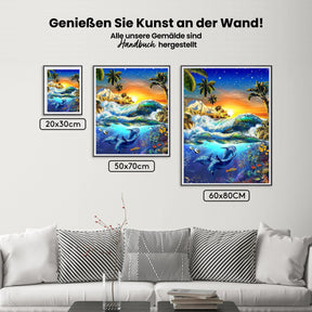 Delfin - Wellen - Malen nach Zahlen
