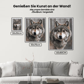 Der Graue Wolf - Malen nach Zahlen