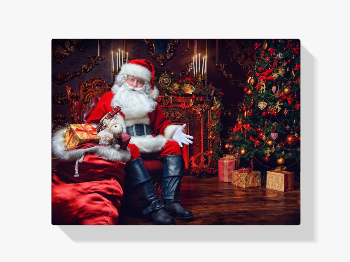 Der Weihnachtsmann im Weihnachtshaus - Malen nach Zahlen