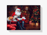 Der Weihnachtsmann im Weihnachtshaus - Malen nach Zahlen