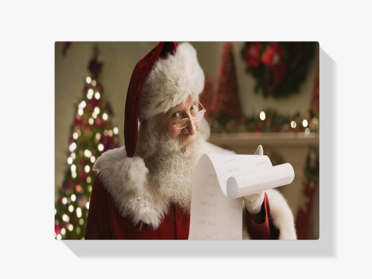Der Weihnachtsmann mit seiner Liste - Malen nach Zahlen