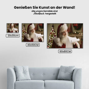 Der Weihnachtsmann mit seiner Liste - Malen nach Zahlen