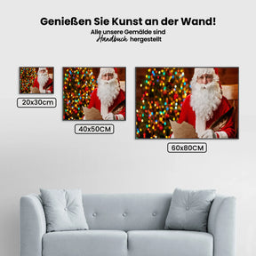 Der Weihnachtsmann und der Weihnachtsbaum - Malen nach Zahlen