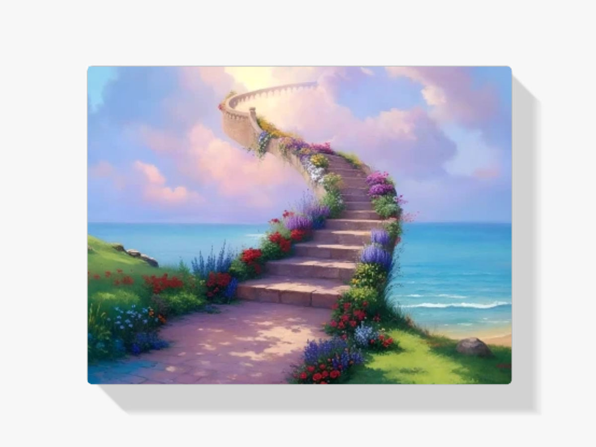 Die Treppe nach oben - Malen nach Zahlen