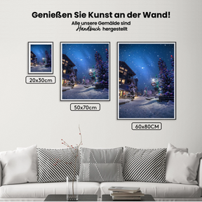 Dorf im Dezember - Malen nach Zahlen