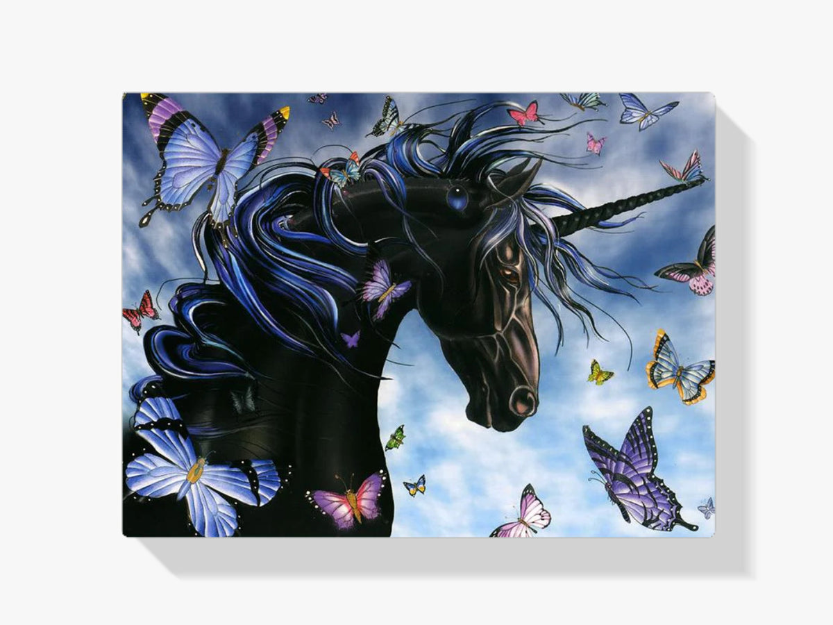 Einhorn - Schmetterlinge - Malen nach Zahlen