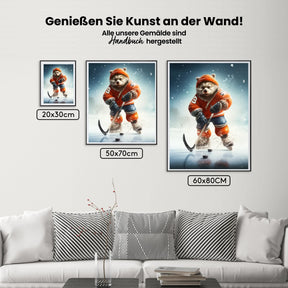 Eishockeyspieler - Tiere - Malen nach Zahlen