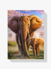 Elefant Mit Jungtier - Malen nach Zahlen