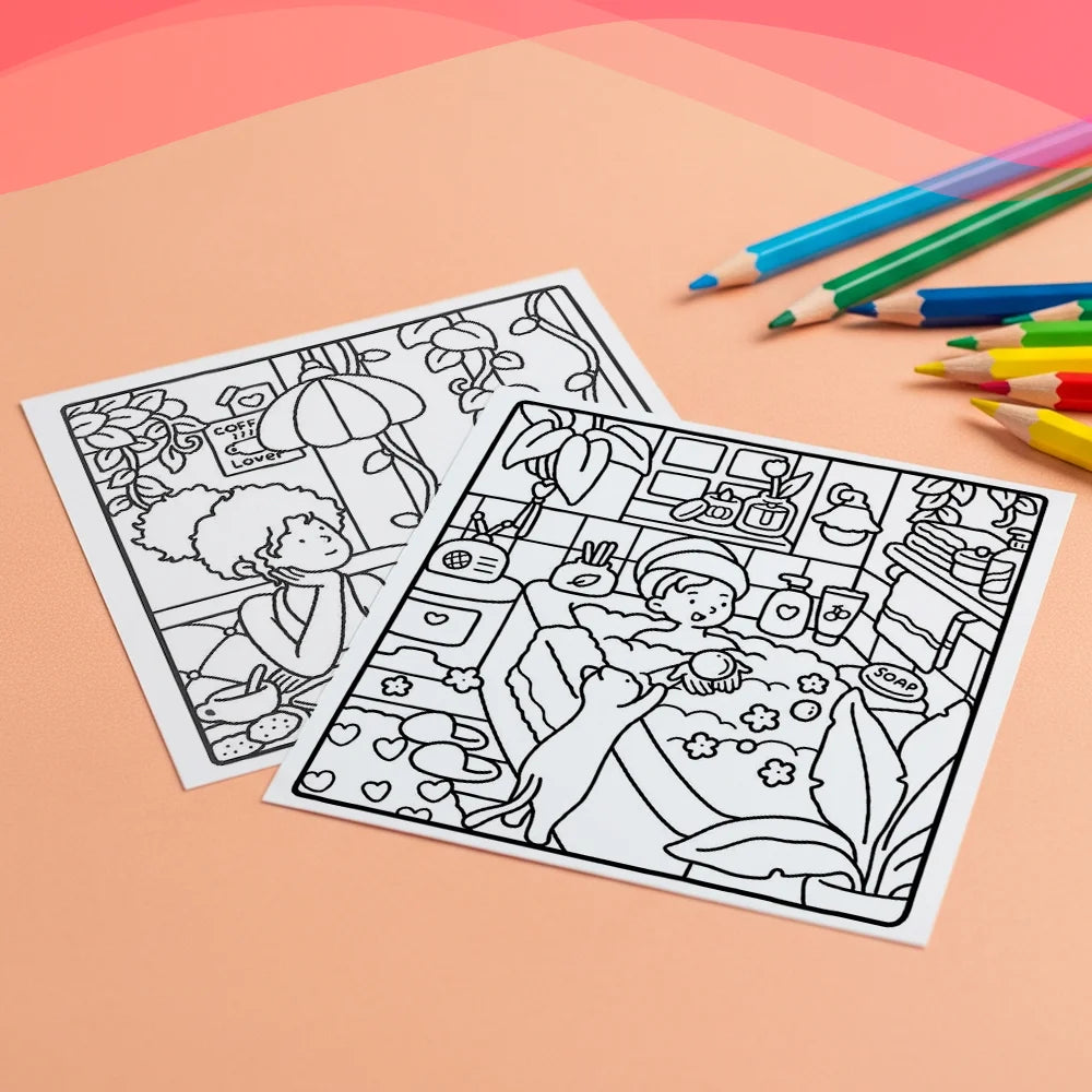 Dipingi con i numeri - 6 mini dipinti | Set di fiori di ciliegio