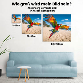 Farbenfroher Papagei - Malen nach Zahlen