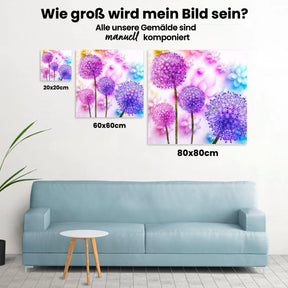 Farbiger Pusteblumen - Malen nach Zahlen