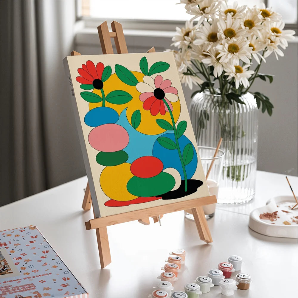 Dipingi con i numeri - 6 mini dipinti | Set di fiori di ciliegio