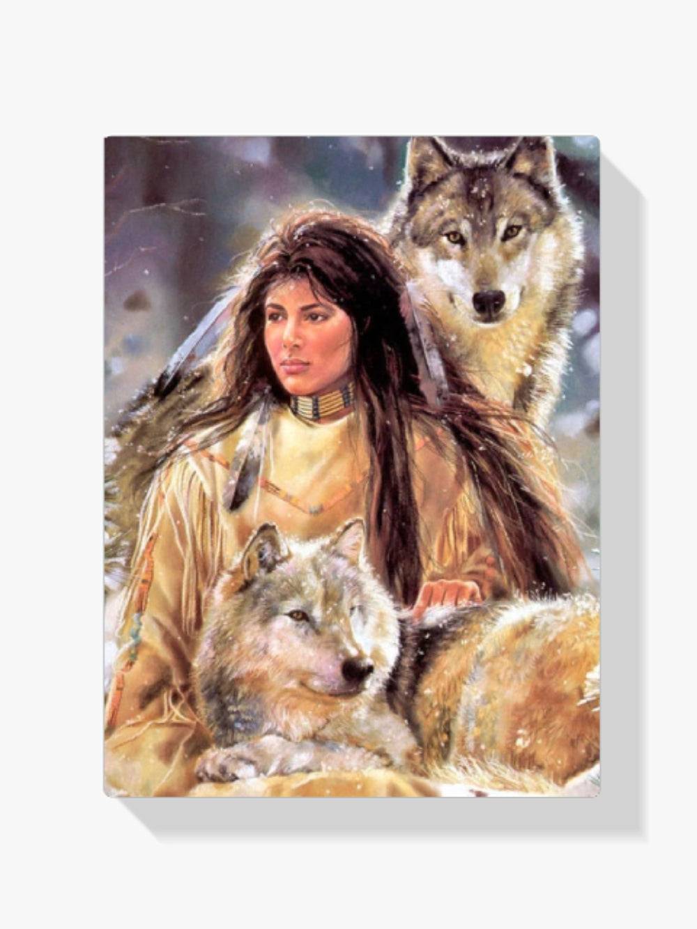 Frau - Wolf - Malen nach Zahlen