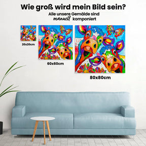 Fröhliche Malerei - Blaue Kühe - Malen nach Zahlen