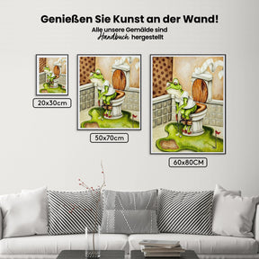 Frosch Auf Der Toilette - Malen nach Zahlen