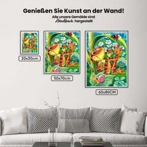 Frosch im Gras - Malen nach Zahlen