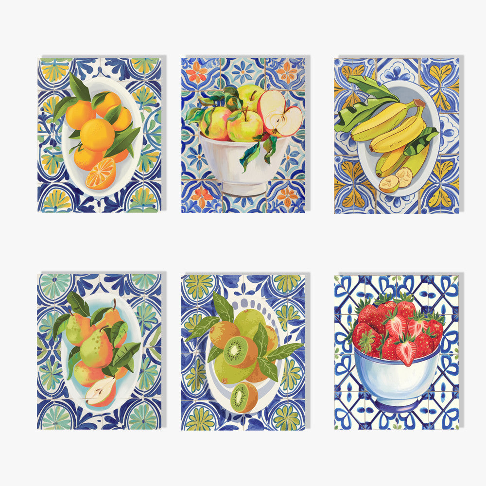 Dipingi con i numeri - 6 mini dipinti | Set di frutta classica
