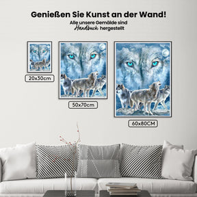 Gemeinsam weinende Wölfe - Malen nach Zahlen