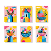 Dipingi con i numeri - 6 mini dipinti | Set di fiori di ciliegio