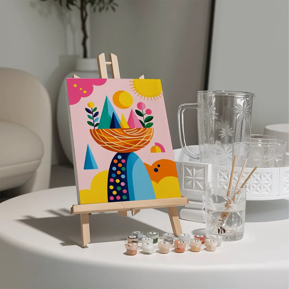 Dipingi con i numeri - 6 mini dipinti | Set di fiori di ciliegio