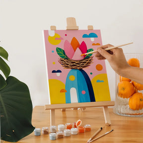 Dipingi con i numeri - 6 mini dipinti | Set di fiori di ciliegio