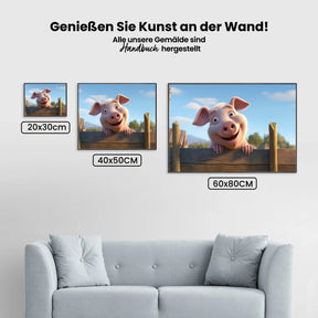 Glückliches Schwein - Malen nach Zahlen