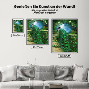 Grüner Pfau XL - Malen nach Zahlen