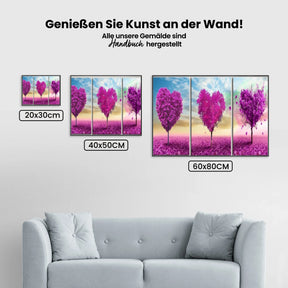 Herz Baum | 3 Teile - Malen nach Zahlen