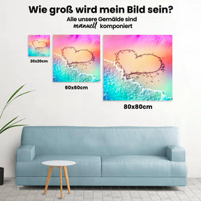 Herz am Strand - Malen nach Zahlen