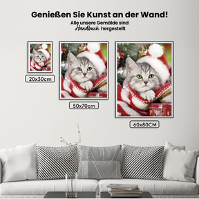 Kätzchen Weihnachten - Malen nach Zahlen