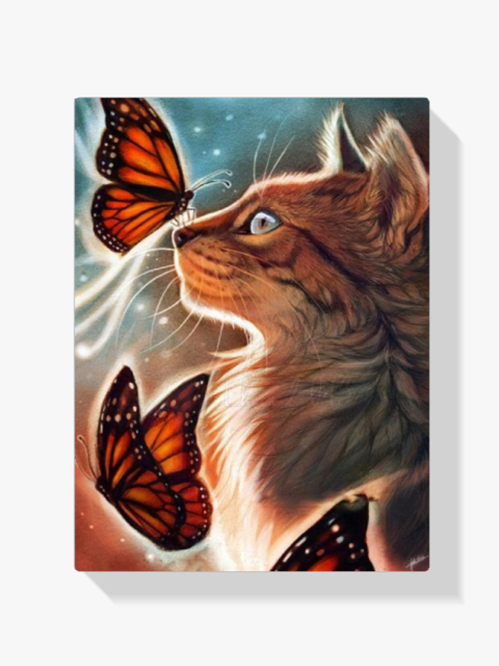 Katze - Schmetterling - Malen nach Zahlen