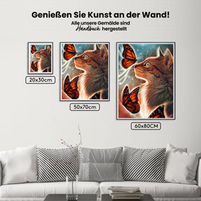 Katze - Schmetterling - Malen nach Zahlen
